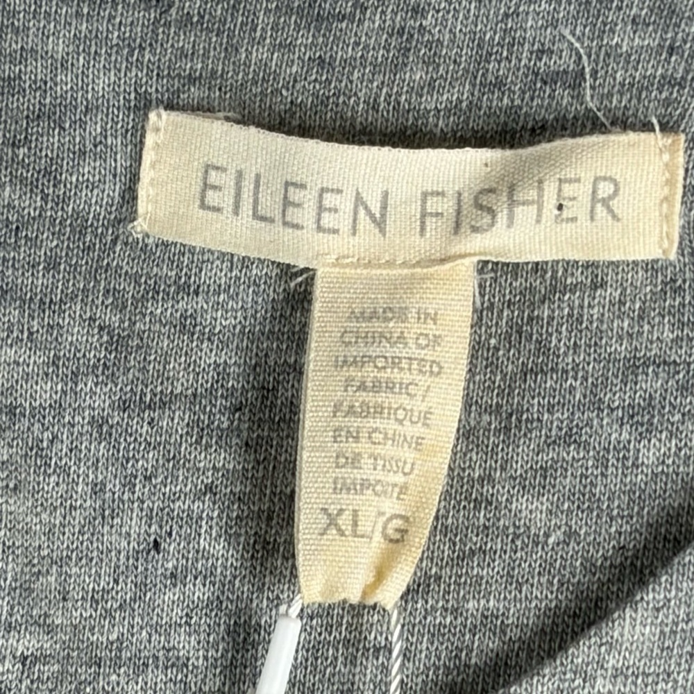 NWT Eileen Fisher Speckled Organic Cotton Jumpsuit in Moon Gray Crop Jumper XL - Picture 2 of 11